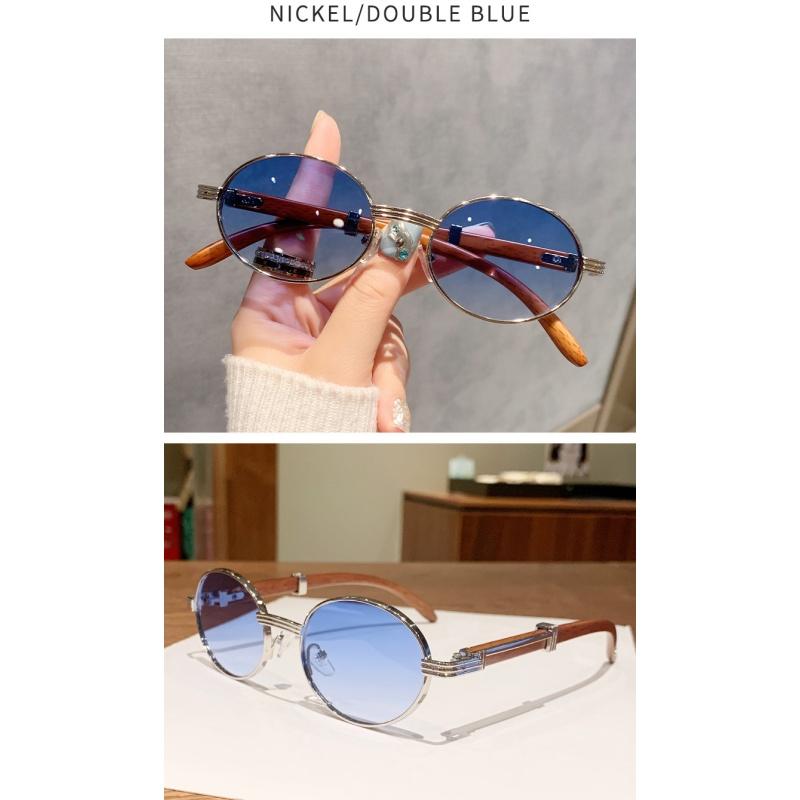 Ladies' sunglasses, men's and women's retro oval small frame sunglasses