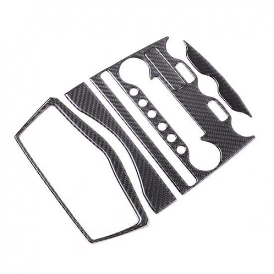 Soft Carbon Fiber CD GPS Climate Console Sticker Trim For Nissan 370z 2008-