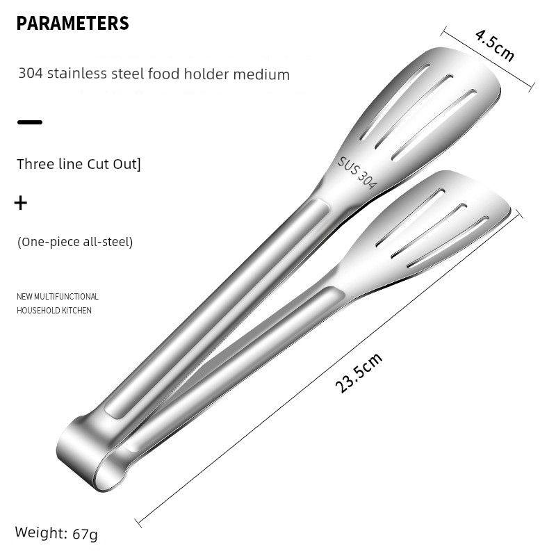 304 Stainless Steel Clip Food Clip Fried Steak Pancake Commercial Barbecue Clip Bread Barbecue Food Food-Grabbing Device Kitchen