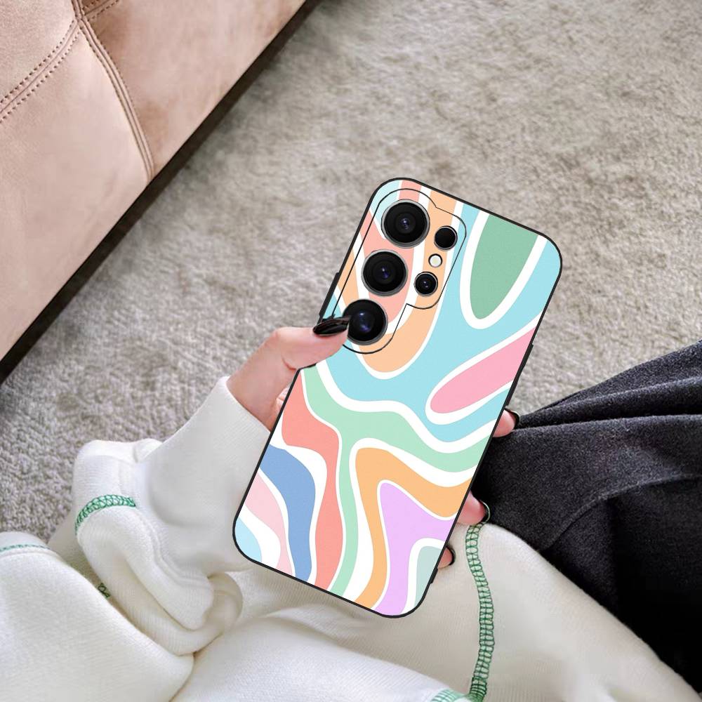 Liquid Swirl Abstract Art Phone Case For Samsung S 24 Fe 25 Ultra Plus 20 Lite 21 30 22 23 24 22 Ultra 5G Fundas