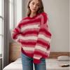 Casual Solid Knit Sweater Ladies V Neck Crew Neck Warm Daily Long Sleeve Blouse
