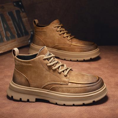 Autumn and Winter Martin Boots High-top British Short Boots Shoes Retro Soft-soled Boots Medium Top Shoes