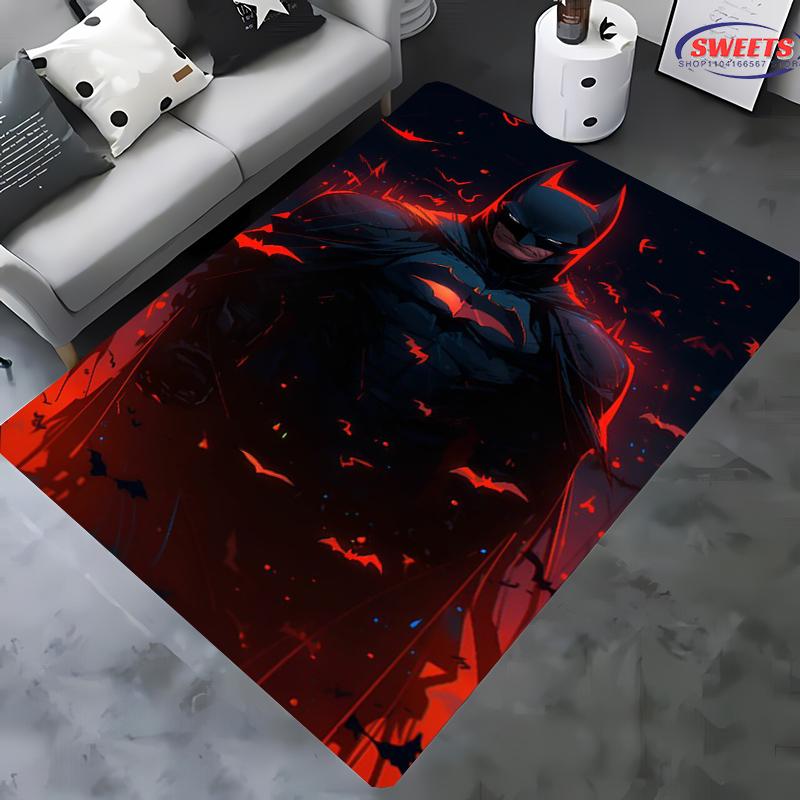 Koberec s motivem Batmana DC č. 3 Nové vydání!Protiskluzová Zvuková Izolace, Koberec do Obývacího Pokoje, Dětské Ložnice, Kancelářských Prostor, Odolná Rohož