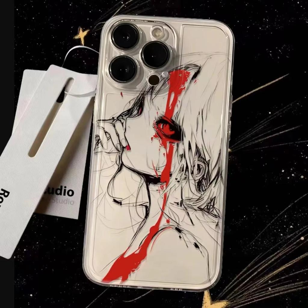 Japanese Punk Anime Girl Phone Case For Samsung Galaxy S26 S25 Ultra S24 S23 FE S22 S21 Plus S20 A73 Clear Bumper Cover