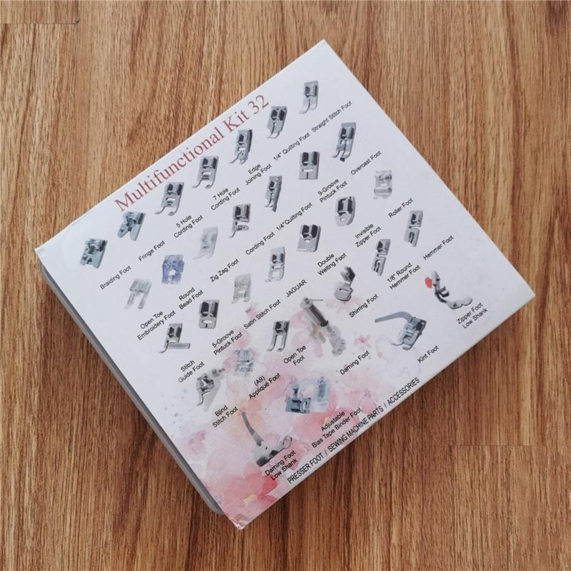 32pcs Comprehensive Sewing Presser Foot Set for Home Machines Sewing Tool Collection Embroidery and Quilting Accessories
