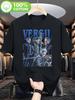 ZX Summer Hot Sale Vergil 90s Retro Pattern Tshirt Soft Dyeing Tshirt with Bold Vergil Character Print