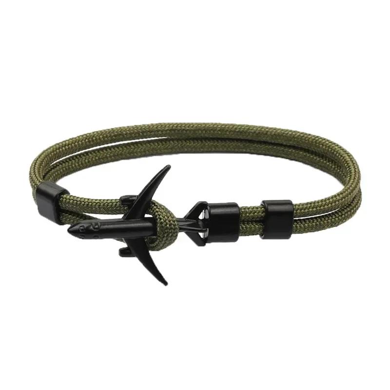 Summer Hot Boeing Airplane Anchor Bracelet Men Nylon Rope Chain Charm Bracelets For Women Survival Aviation Style Sport Bracelet
