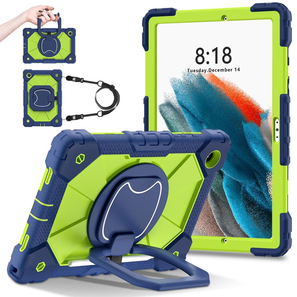 Für Samsung Galaxy Tab A8 10.5 (2021).360° drehbarer Griff, robuster Schutzständer, TPU + PC, 3-in-1, stoßfestes Tablet-PC-Gehäuse