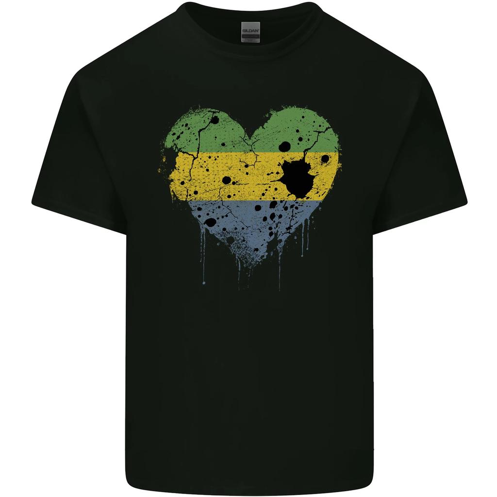 Love Gabon Flag Gabonese Day Football Kids T-Shirt Childrens