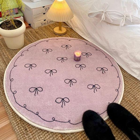 Round Carpet Cartoon Cute Carpet Living Room Sofa Round Floor Mat Clothing and Hat Room Dressing Table Mat