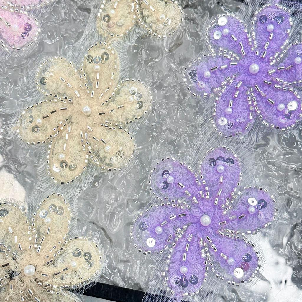 Color Flower Beads Three-Dimensional Lace Diy Clothing Skirt Lolita Hair Accessories Decorative Lace Accessories