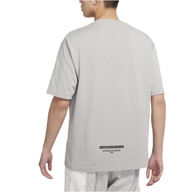 Jordan T Shirts Men's Gray Crew Neck Moderate (Unisex) T-Shirts DV9727 062