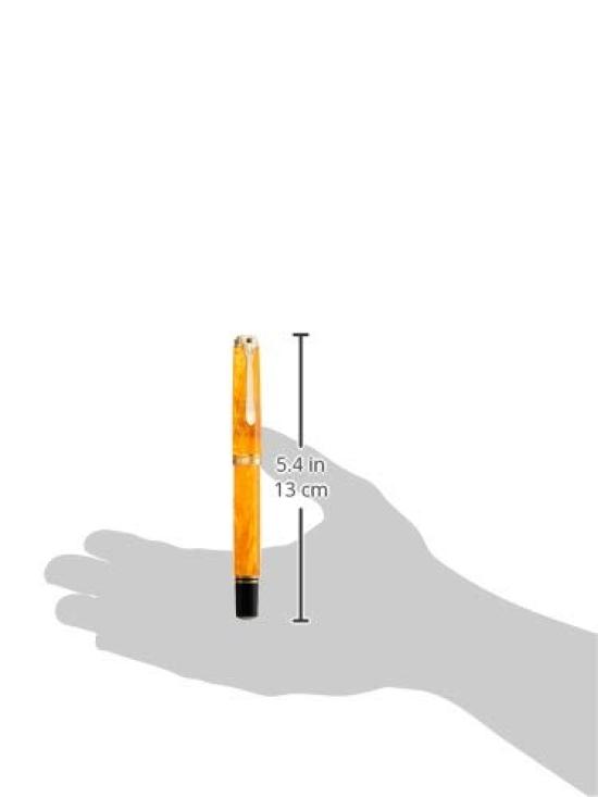 Pelikan M600 Fountain Vibrant Limited Officially Imported Souverän Pen, B-Bold Nib, Orange, Edition,