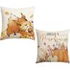 Fall Pillow Covers 18x18 Inch Linen Pillow Case for Sofa Couch Farmhouse Thanksgiving Fall Decorations Throw Pillow Covers Set of 2