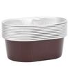10Pcs Disposable Oval‑Shaped Aluminum Foil Cake Baking Cup Mold with Lid Kitchen Accessory(Gold )