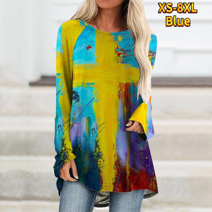 Женская футболка с абстрактным рисунком в полоску Футболки с принтом Женская модная — фото 17