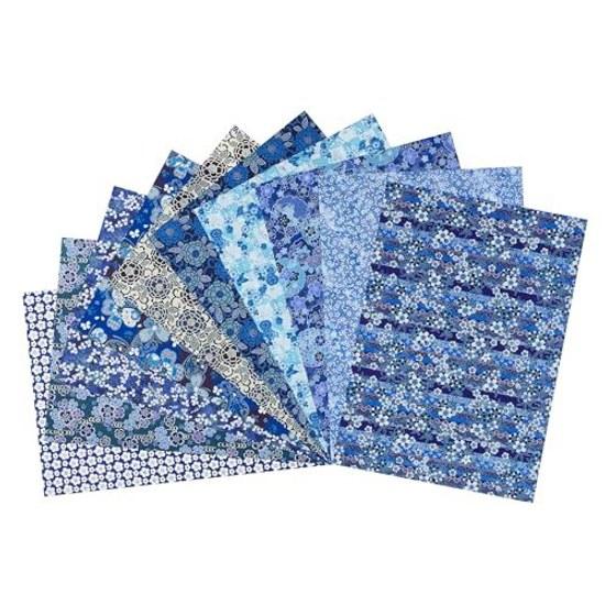 Washi Kawa Sumi Tokusen Aizome-style Hand-dyed Chiyogami Yuzen A3 Approximately 29.742cm 10 Patterns Included