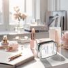 Two Clear Vinyl Large Capacity Waterproof Transparent Bath Portable Transparent Pouches for Business and Everyday Makeup Storage Pouches, Pouches,
