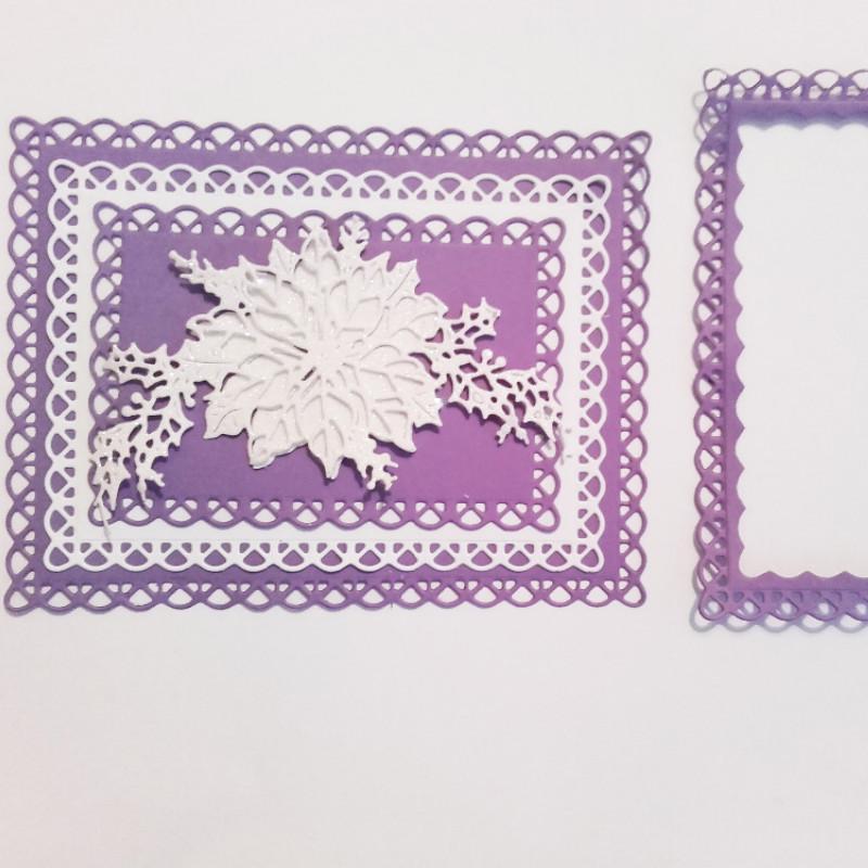 Nested Stitched Scallop Rectangle Frame Metal Cutting Dies  Craft Paper Card Making Scrapbooking