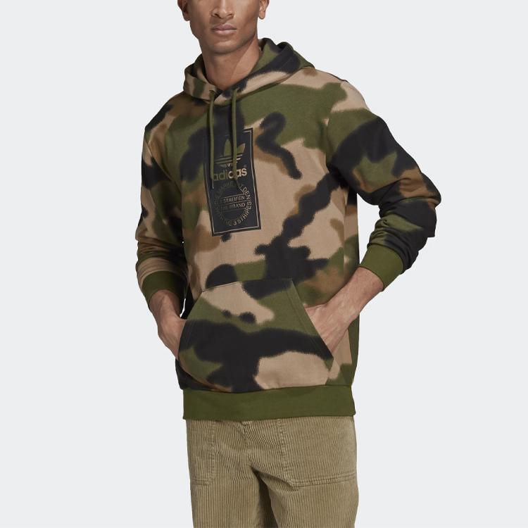 adidas Originals Trefoil Kapuzenpullover Herren Tops Grün-Camouflage GN1879