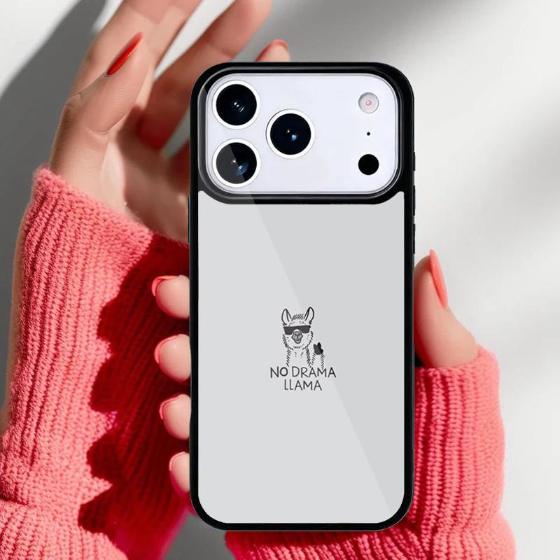 

чехол для телефона no drama llama lama для iPhone 17 Air 16e 15 14 13 Pro Max Задняя крышка для 12 11 Pro Coque iPhone Air