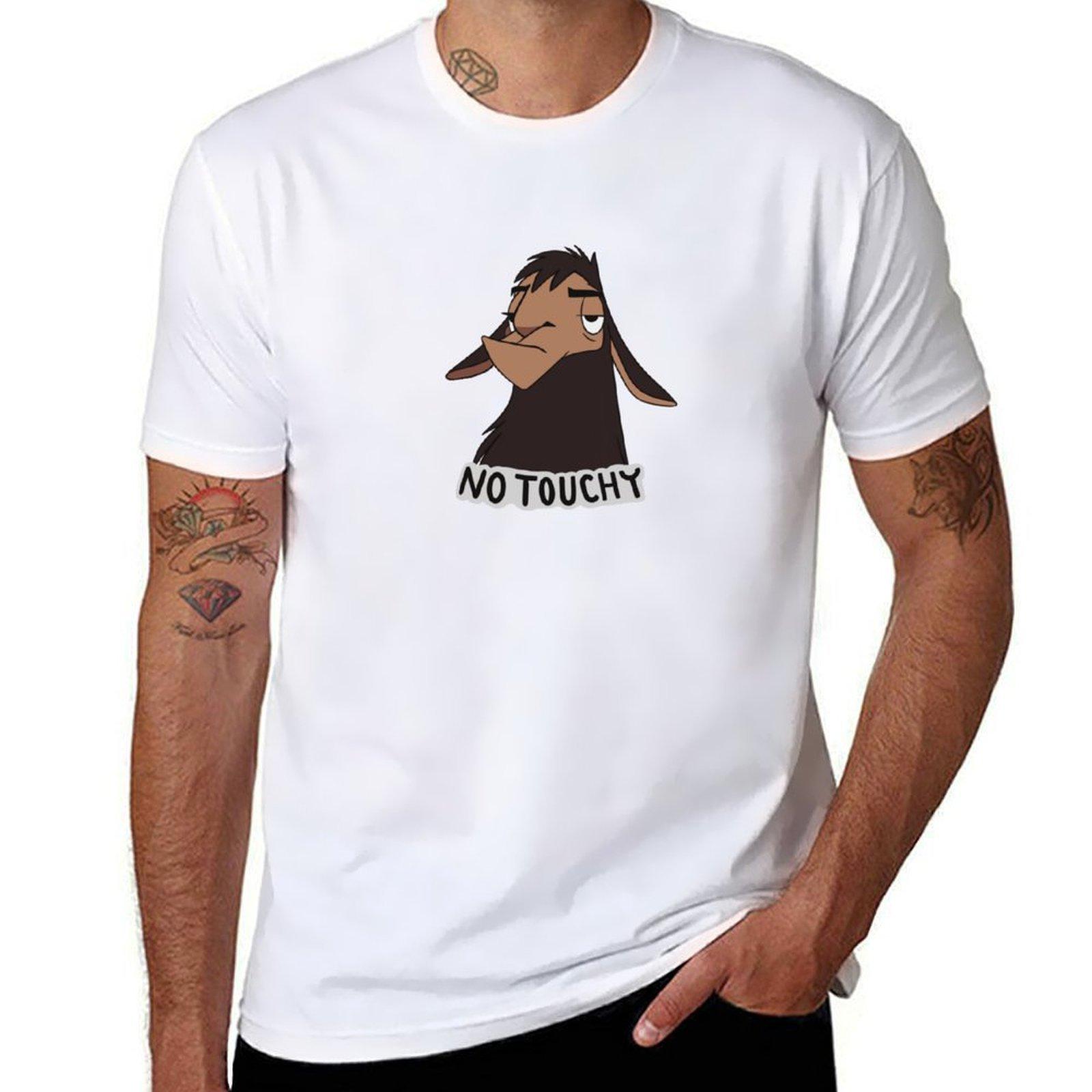 

No Touchy Kuzco Emperors Groove T-Shirt Mens Graphic T Shirts Cotton T Shirt Pack Tops XXXL білий