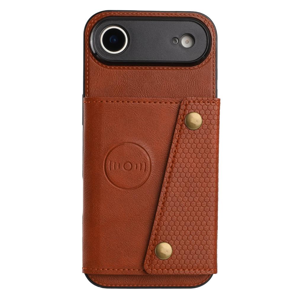 For iPhone Air Case with Card Slots Kickstand Leather + TPU Phone Cover