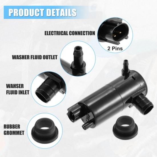 Pack of 1 for Nissan Altima Rogue Windshield Washer Motor Pump with Grommet