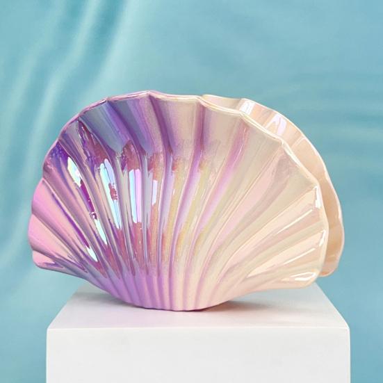 Hair Clip Gradient Color Hollow Design Shell Shape Hair Claw Plastic Resin Material Strong Grip Back Head Hair Claw