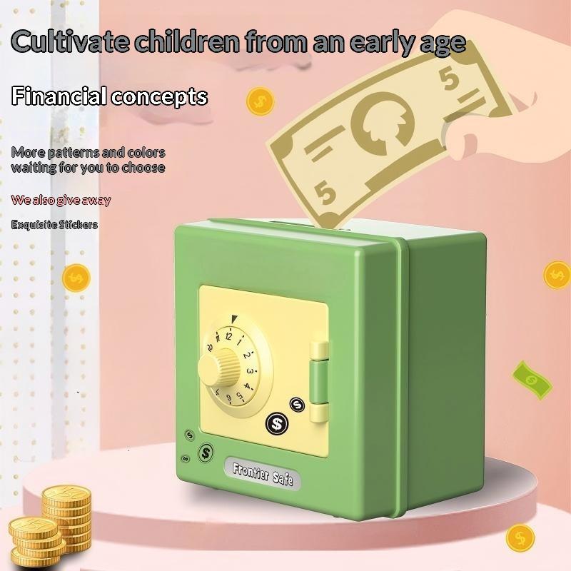 Kids Safe Box Mini Combination Lock Piggy Bank Secure 4 Digit Code Saving Money Coin Cash Box Birthday Gift for Boys Girls