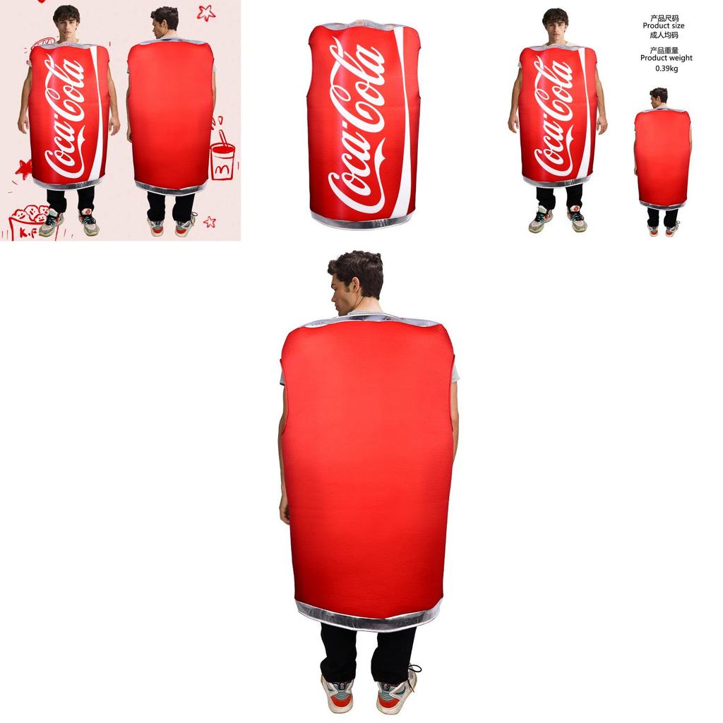תחפושת קוספליי קוקה קולה ייחודית לכיף לליל כל הקדושים אידיאלית להופעות במה ומסיבות