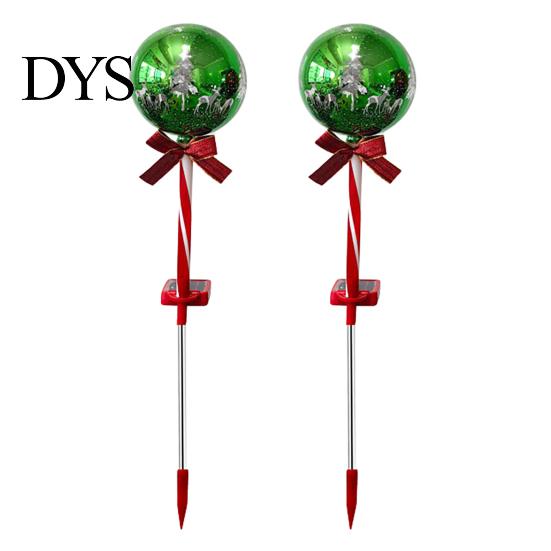 Solar Powered Outdoor Garden Lights 2Pcs Christmas Ball Light, Color Changing LED Stake with Automatic Dusk to Dawn 13 Beads, IP65 Waterproof