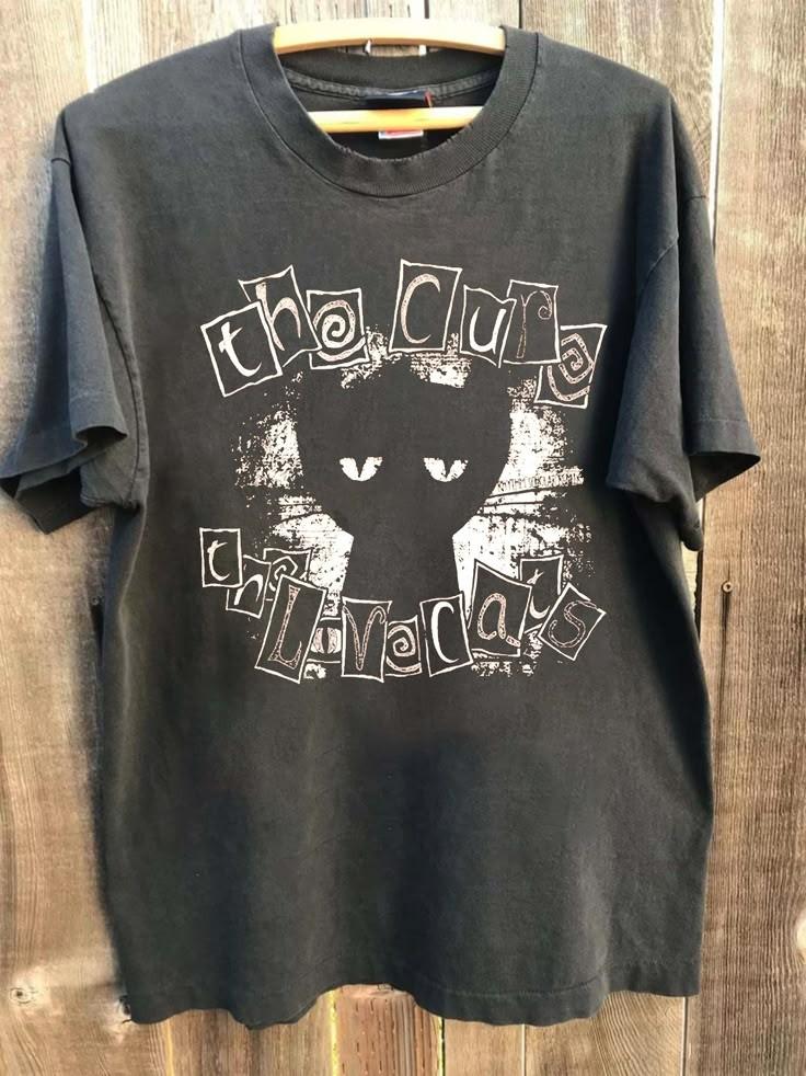 The Cure Love Cat Shirt Vtg The Cure Band 90s Charcoal Unisex Tshirt KH14818 XXXXL