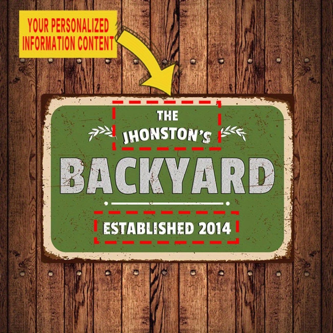 Индивидуальная алюминиевая металлическая табличка, Рустикальный декор для улицы, заднего двора, сада, Персонализация собственным текстом, именной табличкой чёрный