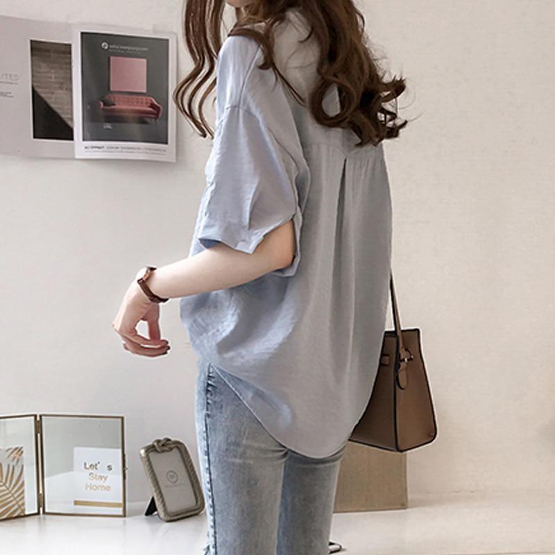 SURWENYUE Fashion Plus Size dametopper kontorarbeidsklær Bluseskjorte kortermede skjorter sommeroverdeler