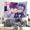 Pink Blue Sweet Cool Double Male Leader Han Man Anime Tapestry Background Girls Spread Atmosphere Room Decoration