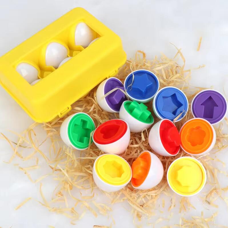 Montessori Matching Eggs Toy Shape & Color Sorting Puzzle, Educational Smart Eggs for Toddlers 1-3Y Baby Fine Motor Skills Toys