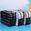 Black & White Waterproof Makeup Bag: Large Capacity Handheld Toiletry & Travel Storage