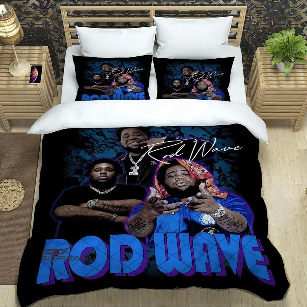 

Popular Music Rod Wave Print Bedding Sets Exquisite Bed Supplies Set Duvet Cover Comforter Set Bedding Set Luxury Birthday Gift EU Single(135*200cm)3pcs