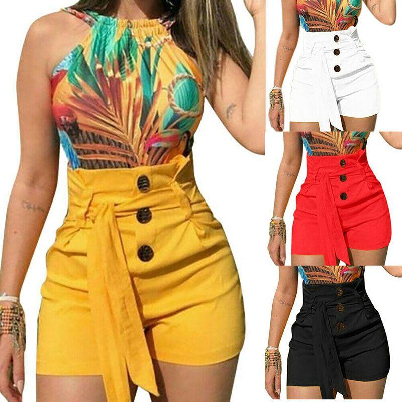 Stylish Women's High Waisted Button Shorts For Summer Casual Loungewear Comfort