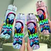1PC Gamer Headphone Graphic 750ml Color Plastic Sports Water Bottle Leakproof Flip Straw Lid Suitable for Sports Office Home Use