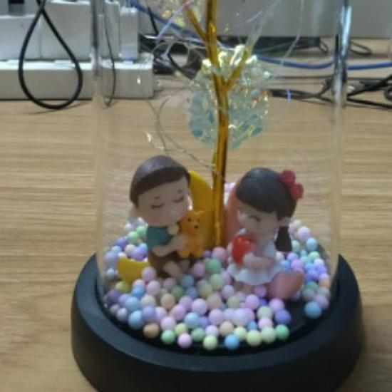 Everlasting Gold Foil Rose Glass Dome LED Light Valentine's Day Gift Ornament