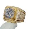 European & American Men's Fashion Diamond Ring - Hot-Selling Full Diamond Micro-Paved Design