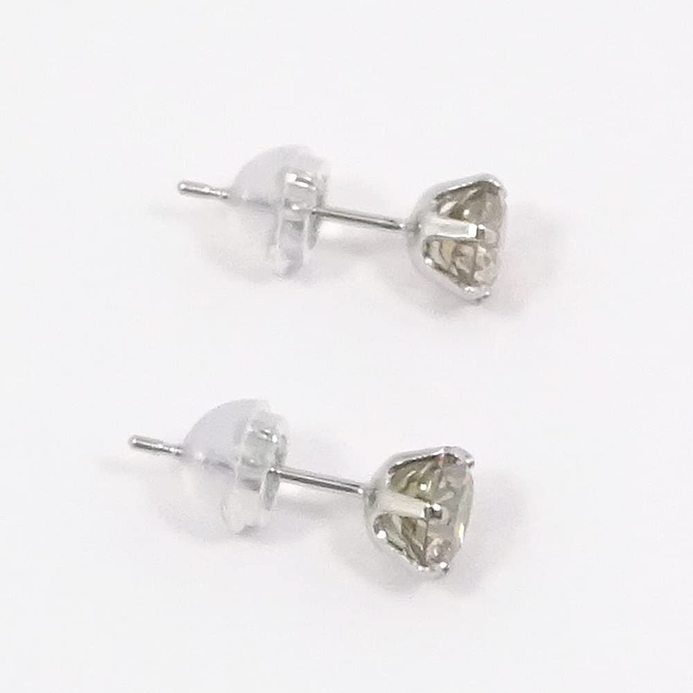 And Me Jewelry Pt Platinum Diamond Earrings Total Carat Carat Light Brown Clear Certificate of Authenticity Card Included 7159 [You Box] 1.0 SI-2 /