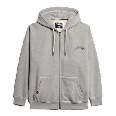 Athletic Ess Full Zip Sweatshirt Hooded Grey Marl