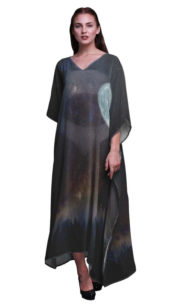 Phagun Full Moon Galaxy Ladies Kaftan Holiday Loungewear Maxi Dress Beach