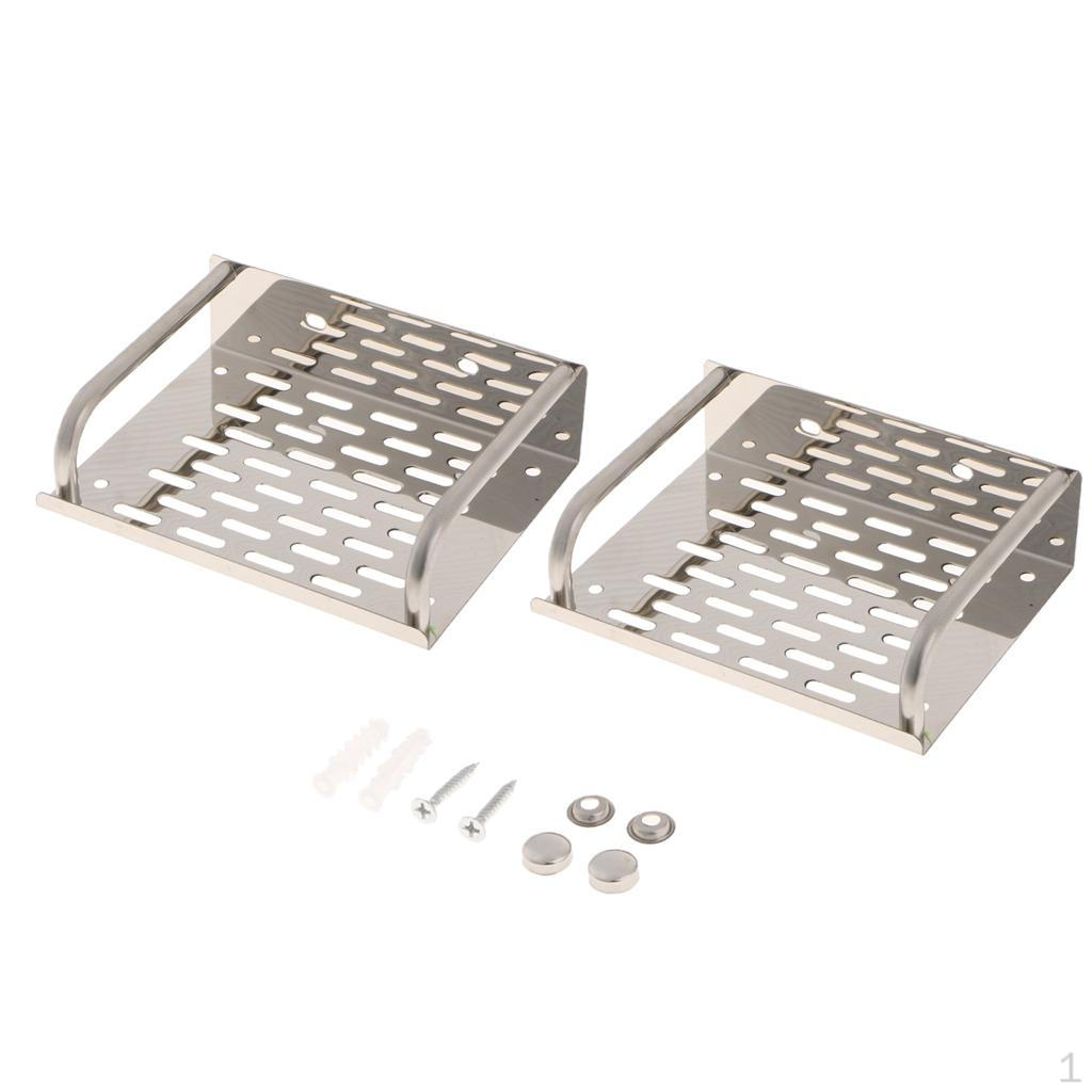 2 Stück Robuster Edelstahl-Lagerregal Badezimmer und Küche Organizer-Regal