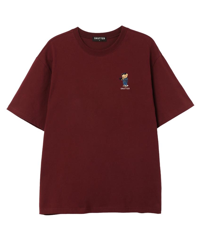 SHIRTER Mini Bear Short Sleeve T-Shirt (Ss038) Burgundy