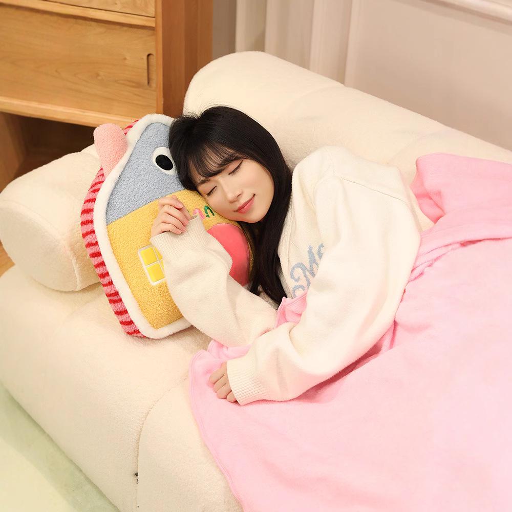 Nordic Style House-Shaped Pillow: Soft, Comfortable Home Cushion for Kids' Room, Headboard Backrest, or Photo Prop.
