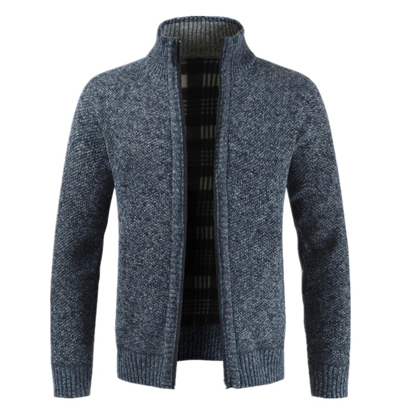 Zimní pánská bunda Slim Fit Stojanový límec Zip Bunda Pevná bavlna Silná teplá bunda